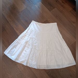 Vintage Talbots White Tiered A-Line Skirt Sz 10